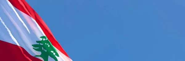 3D renderização da bandeira nacional do Líbano acenando ao vento — Fotografia de Stock