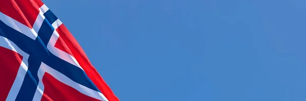 3D vykreslování národní vlajky Norska vlnící se ve větru — Stock fotografie