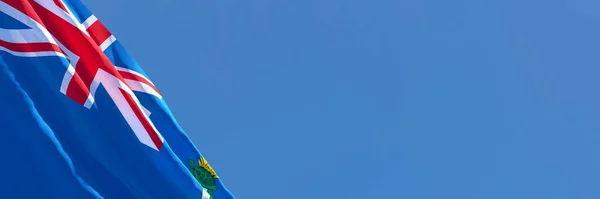 Representación 3D de la bandera nacional de las Islas Caimán en el viento — Foto de Stock
