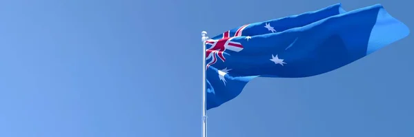 Representación en 3D de la bandera nacional de Australia ondeando al viento —  Fotos de Stock