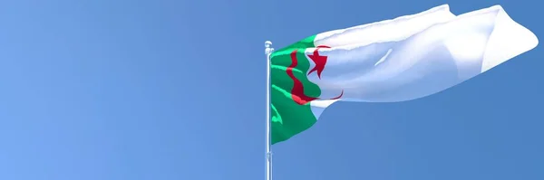 3D-s renderelés a nemzeti zászló Algéria integetett a szélben — Stock Fotó