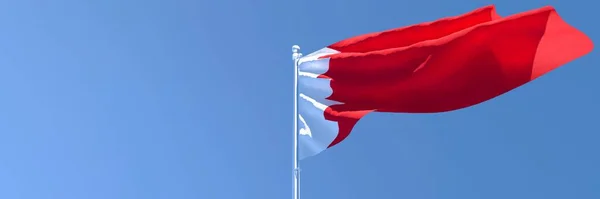 Representación en 3D de la bandera nacional de Bahréin ondeando al viento — Foto de Stock