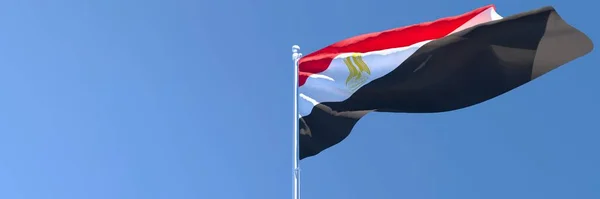 Representación 3D de la bandera nacional de Egipto ondeando en el viento — Foto de Stock