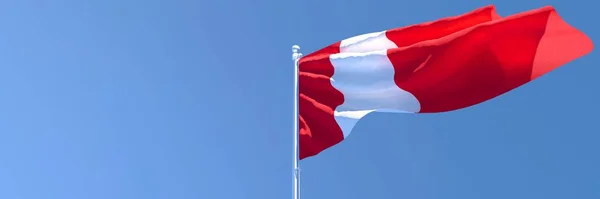3D renderização da bandeira nacional do Peru acenando ao vento — Fotografia de Stock