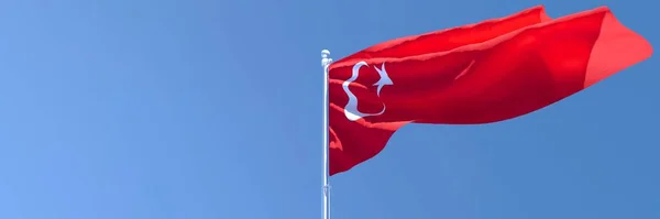 Representación en 3D de la bandera nacional de Turquía ondeando al viento — Foto de Stock