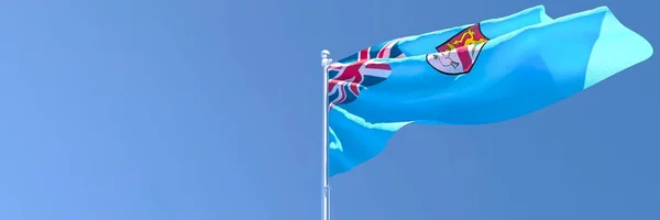 3D-Darstellung der Nationalflagge von Fidschi, die im Wind weht — Stockfoto