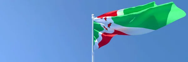 3D-återgivning av den nationella flaggan i Burundi vinka i vinden — Stockfoto