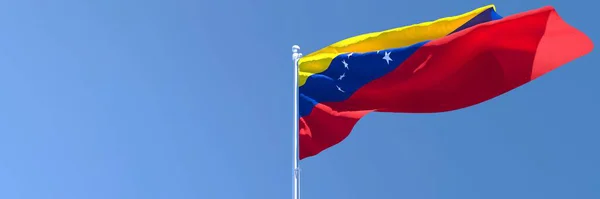 Representación en 3D de la bandera nacional de Venezuela ondeando al viento — Foto de Stock