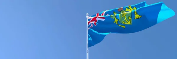 3D rendering of the national flag of Pitcairn islands waving in the wind — Stock Photo, Image