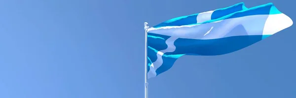 İskoçya bayrağının rüzgarda dalgalanan 3D görüntüsü — Stok fotoğraf