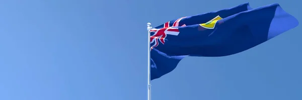 3D απόδοση της εθνικής σημαίας των Νήσων Τερκς και Κάικος που κυματίζει στον άνεμο — Φωτογραφία Αρχείου