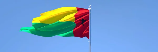 3D rendering of the national flag of Guinea Bissau waving in the wind — Stock Photo, Image