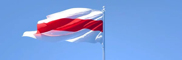 3D renderização da bandeira nacional da Bielorrússia acenando ao vento — Fotografia de Stock