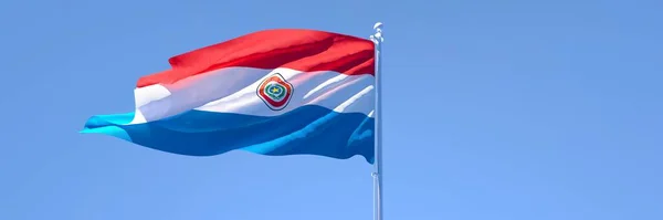 3D rendering of the national flag of Paraguay waving in the wind — Stock Photo, Image