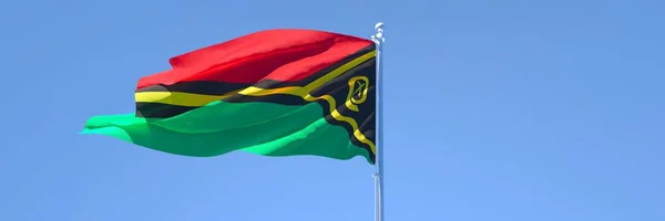 3D renderowanie flagi narodowej Vanuatu machając na wietrze — Zdjęcie stockowe