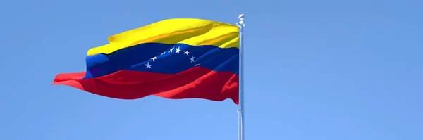Representación en 3D de la bandera nacional de Venezuela ondeando al viento —  Fotos de Stock