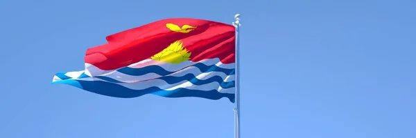 Rendu 3D du drapeau national de Kiribati agitant dans le vent — Photo