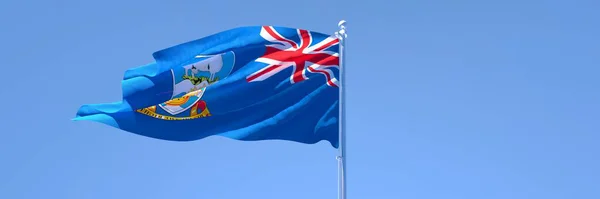 福克兰群岛国旗在风中飘扬的三维绘制 — 图库照片