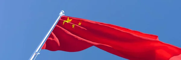 3D απόδοση της εθνικής σημαίας της Κίνας κυματίζει στον άνεμο — Φωτογραφία Αρχείου