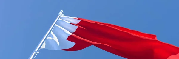 바레인 국기 의 3D 렌더링 - 바람에 흔들고 있는 모습 — 스톡 사진