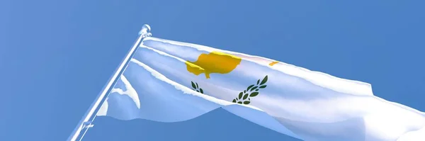 3D renderowanie flagi narodowej Cypru machając na wietrze — Zdjęcie stockowe