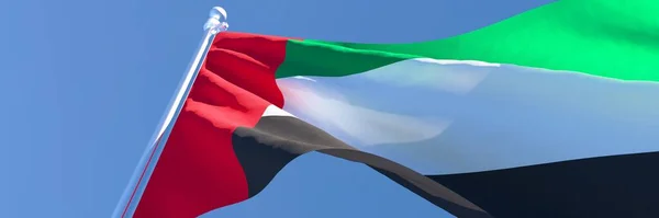 3D-рендеринг государственного флага ОАЭ, машущего ветром — стоковое фото
