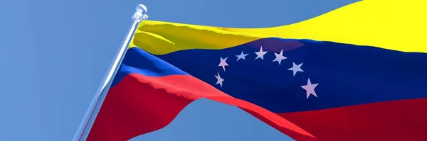 3D weergave van de nationale vlag van Venezuela wapperend in de wind — Stockfoto