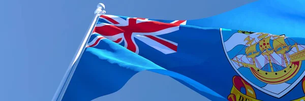 3D rendering of the national flag of Falkland Islands waving in the wind — Stock Photo, Image