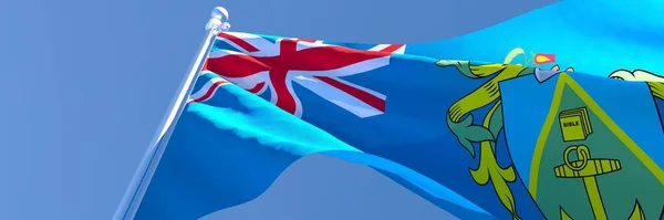 3D rendering of the national flag of Pitcairn islands waving in the wind — Stock Photo, Image
