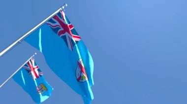 Fiji 'nin ulusal bayrağı rüzgarda dalgalanıyor
