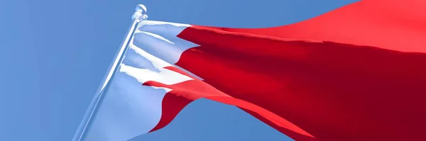 3D vykreslování národní vlajky Bahrajnu vlnící se ve větru — Stock fotografie