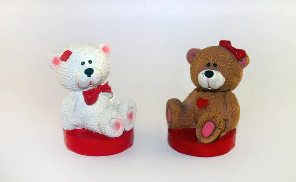 Figurines Amoureux Des Ours Peluche — Photo