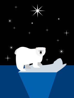 buz parçası üzerinde kutup ayısı