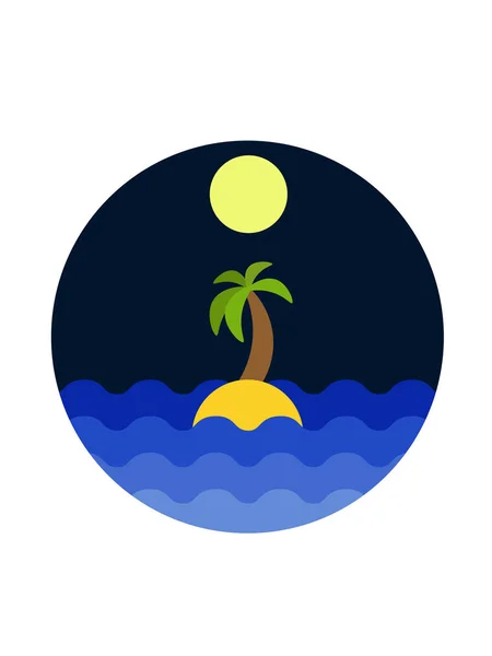 Island Ocean — Stock Vector