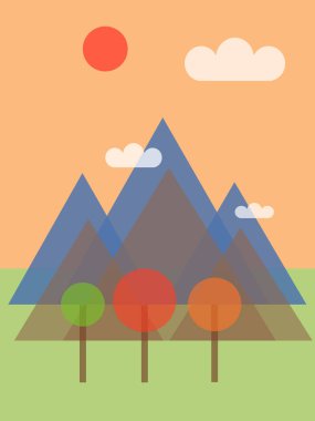 Ağaçlar ve dağlar akşamları