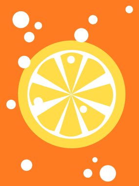 Turuncu arka planda bir dilim limon