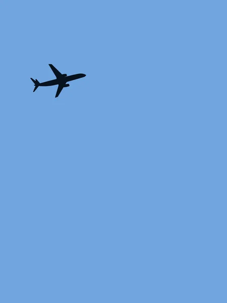 Flugzeug am Himmel Hintergrund — Stockvektor