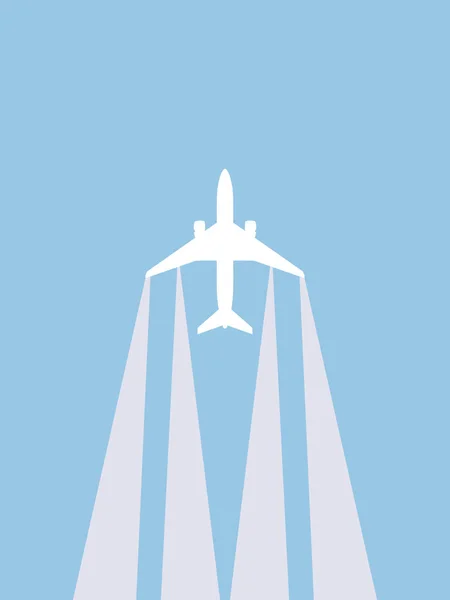 Togliere l'aereo contro il cielo — Vettoriale Stock