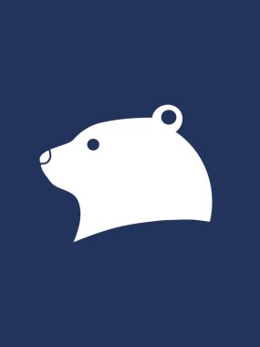 mavi bir arka plan üzerinde ayı