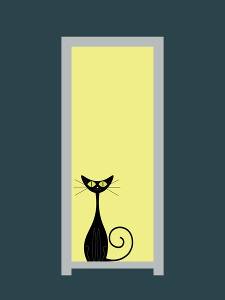 Kara kedi pencerede