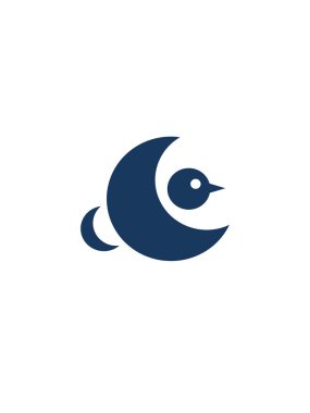 Beyaz arka planda mavi kuş logosu