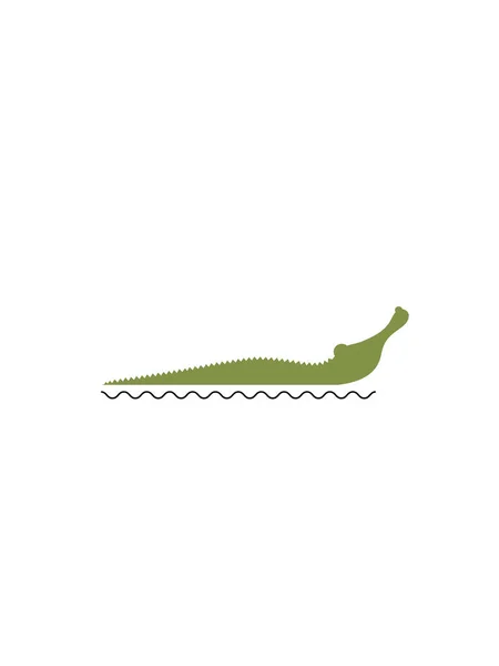 Krokodýlí figura na bílém pozadí — Stockový vektor