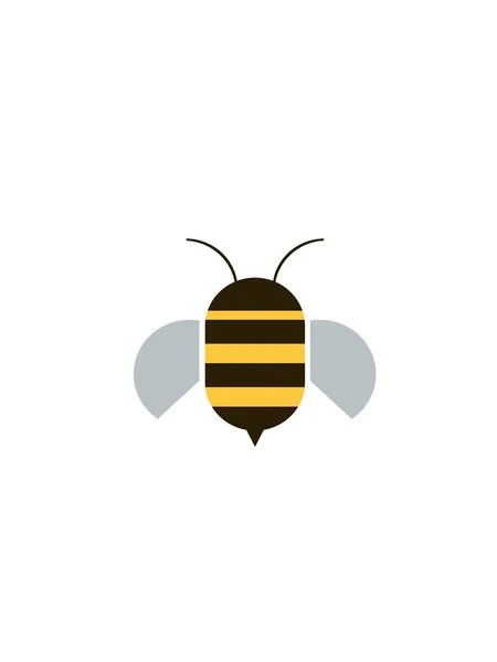 Včela na bílém pozadí — Stockový vektor