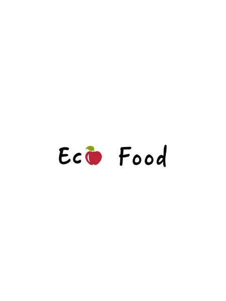 Eco Food. De inscriptie op een witte achtergrond — Stockvector
