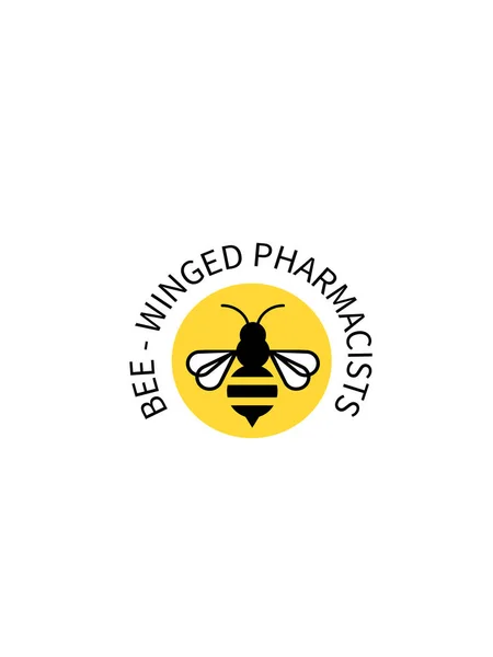 Logo de una abeja sobre un fondo amarillo — Archivo Imágenes Vectoriales