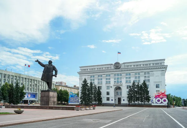 Kemerovo Russie Juillet 2018 Monument Lénine Sur Place Conseil Face — Photo