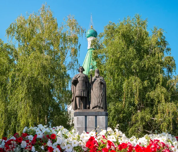 Nizhny Novgorod Russia Agosto 2017 Monumento Fondatori Delle Grandi Città — Foto Stock