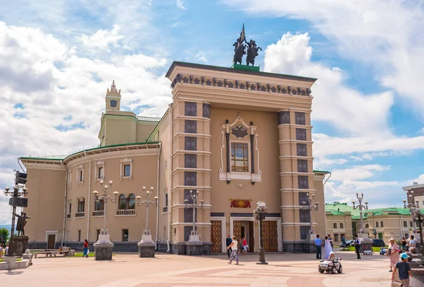 Ulan Ude Federacja Rosyjska Sierpień 2018 Widok Buryat Akademicki Teatr — Zdjęcie stockowe