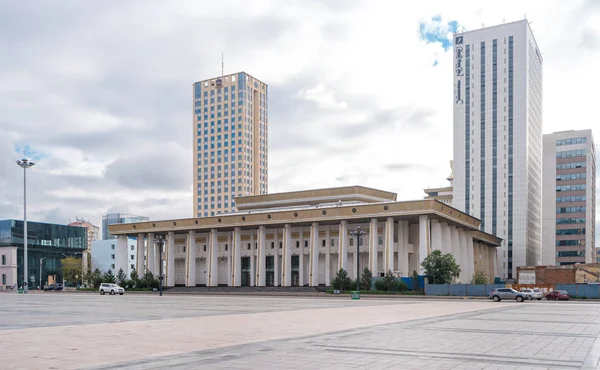 Ułan Bator Mongolia Sierpień 2018 Centrum Pałac Kultury Sukhbaatar Square — Zdjęcie stockowe