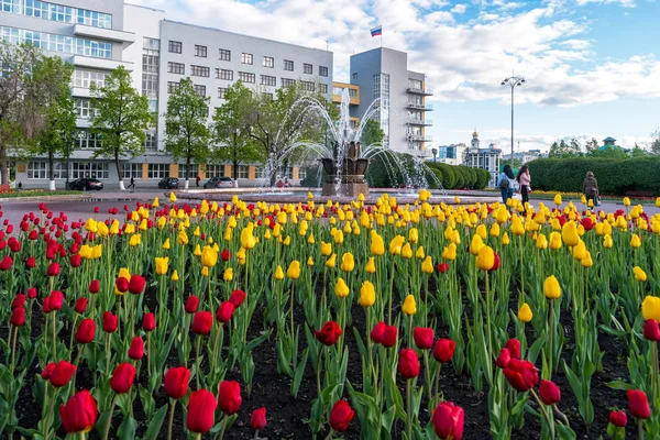 Ekaterinburg Russia June 2018 View Stone Flower Fountain Square Labor — Stock Photo, Image